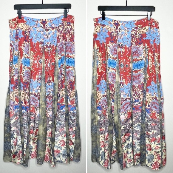 Anthropologie Hemant & Nandita Louvre Boho Flowy Maxi Skirt Size Large - Picture 2 of 5